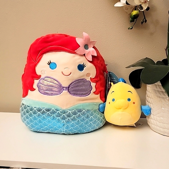 Squishmallows Toys Disney Ariel And Flounder Squishmallow Nwt Set